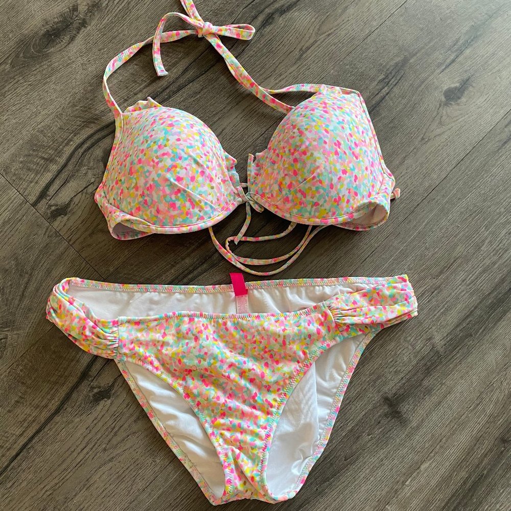 Victoria's Secret Speckled Bikini Top & Bottoms